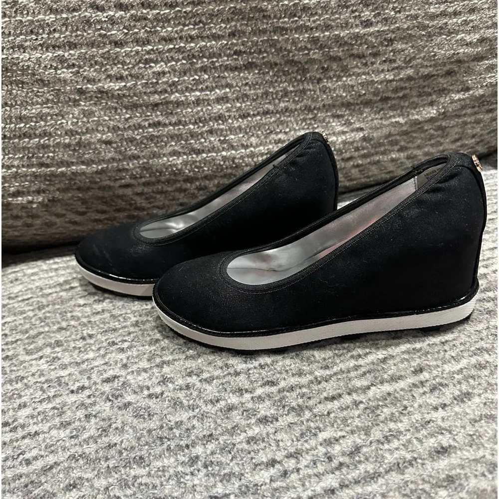 Girl's Stuart Weitzman Black Ariana Clare Wedges, NWT!